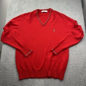 Johnnie Walker Cashmere Pullover Sweater Red Mens Vintage Size XOS